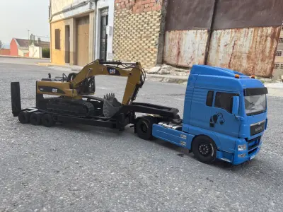 Trailer RC truck 1 14 Printable low boy scale 3D print model