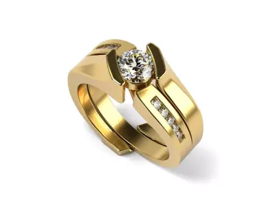 Two Part Engagement Ring 3D print model
