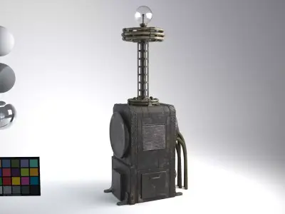 Tesla Coil up retro 3D model