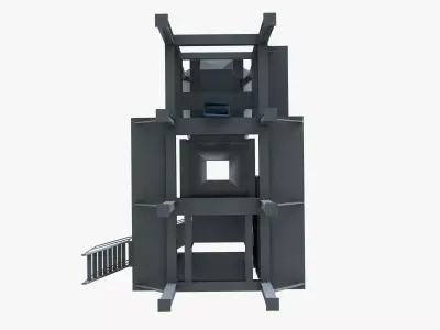Industrial Shredder Machine Low-poly 3D model