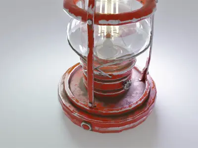 Old Lamp Scratched Low-poly 3D model