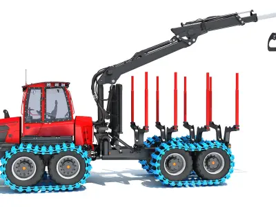 Forestry Forwarder Tractor 3D model