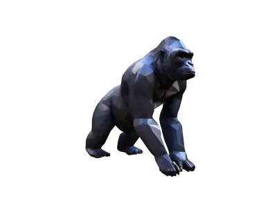 Portrait Powerful Dominant Gorilla 3d Render 3D model purchase