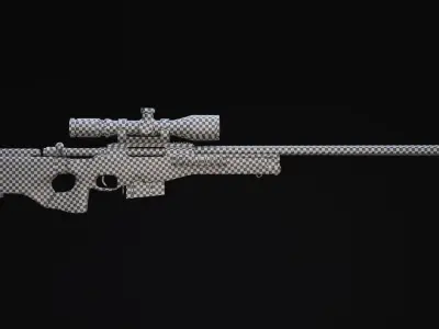 Rifle AI AWM Free low-poly 3D model