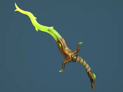 Snake sword Low-poly 3D model