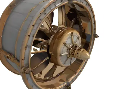 Steampunk Industrial Ducted Fan Propeller 3D model