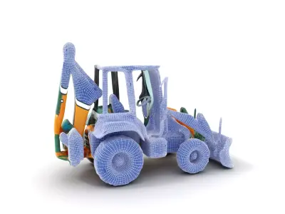 Vibrant Backhoe Loader model pack Low-poly 3D model