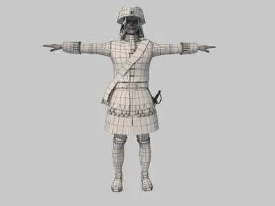 Fusilier of the Draun Regiment Low-poly 3D model