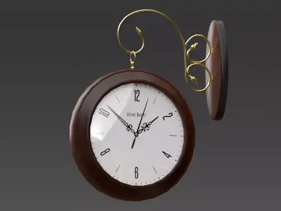 Double Sided Wall Clock v2 Low-poly 3D model