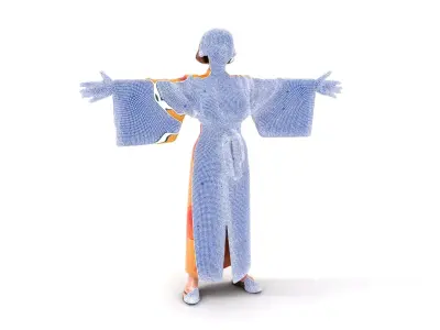 Elegant Floral Kimono model pack Low-poly 3D model