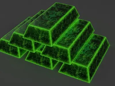20 INGOTS PACK Low-poly 3D model