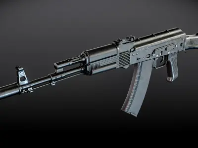 AK74M ak - rifle Free low-poly 3D model