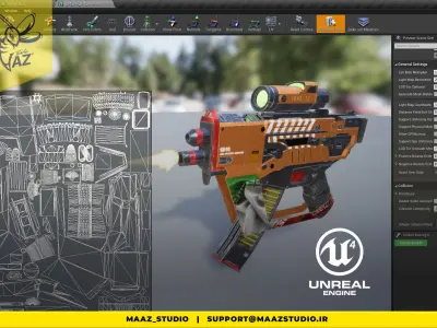 Game-Ready Sci-fi Sub-Machine Gun Low-poly 3D model