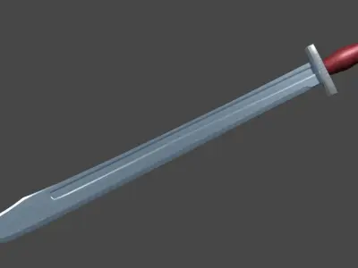 Grossmesser sword with Xyphos handle Low-poly 3D model