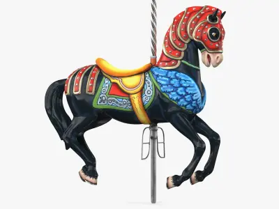 Carousel Horse Ebony 3D model
