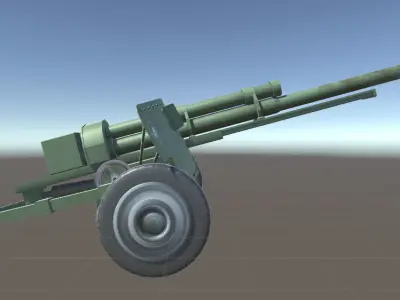 Anti Tank Cannon Low-poly 3D model