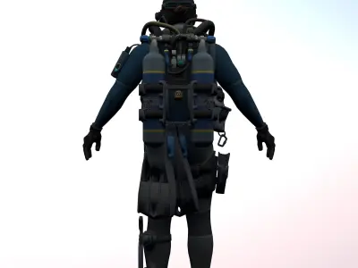 Agent from the game CSGO Captain David swimmers game ready 3D model