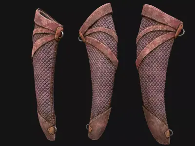 Medieval Quiver and Arrows Arrow Archer Bow Set Low-poly 3D model