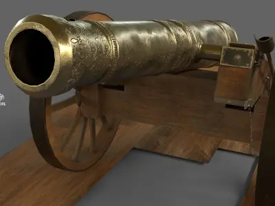 Indian cannon Low-poly 3D model