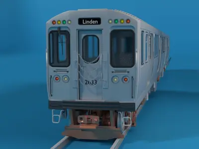 Chicago L Subway train 3D model