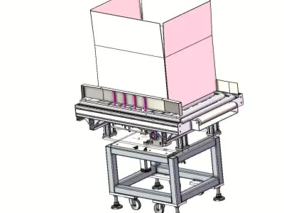 90Deg Powered Section Pallet Transfer Table Chain Conveyor 3D model