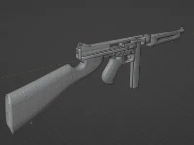 Thompson M1A1 Low-poly 3D model