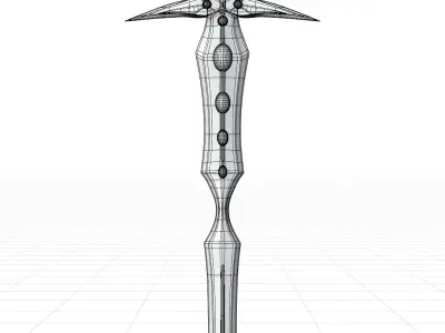 Simple lowpoly fantasy sword modeling Low-poly 3D model