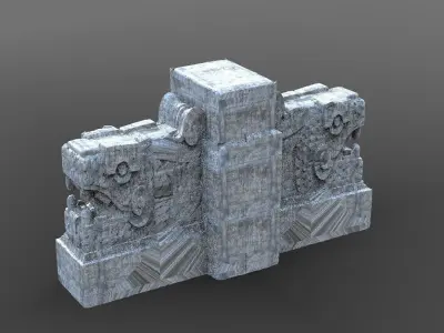 Mayan Dragon Statues 3D model