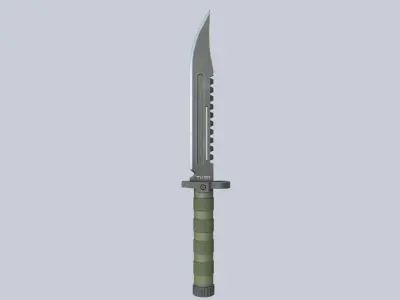 Tactical knife Low-poly 3D model 2