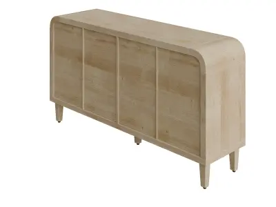4-Door Sideboard With Curved Edge Low-poly 3D model purchase