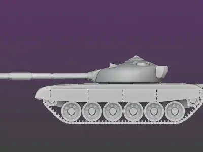 T-72 Tank  Low-poly 3D model
