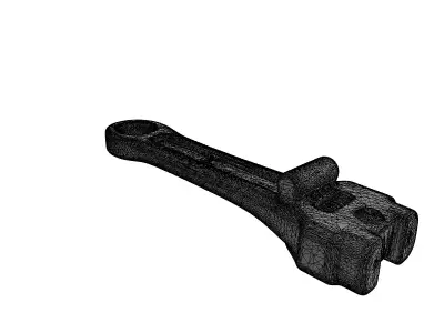 Industrial Adjustable Wrench Tool Prop Low-poly 3D model