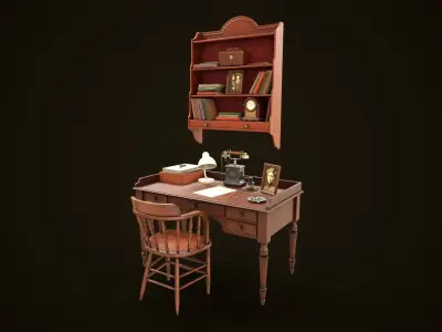 Vintage Office Set 3D Model Pack