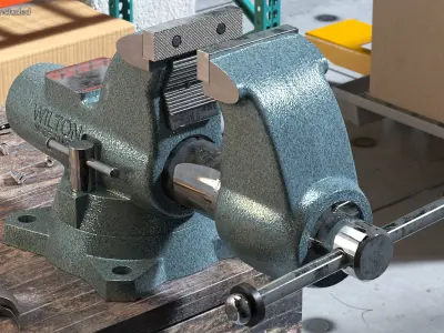 Wilton Pipe and Bench Vise Rigged 3D model