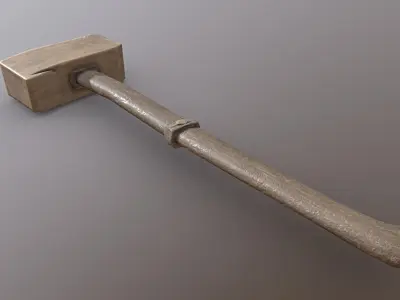 Hammer - Wood Low-poly 3D model