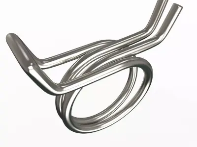 Double Wire Spring Hose Clamp Silver Low-poly 3D model
