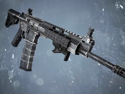 AR-15 custom Low-poly 3D model