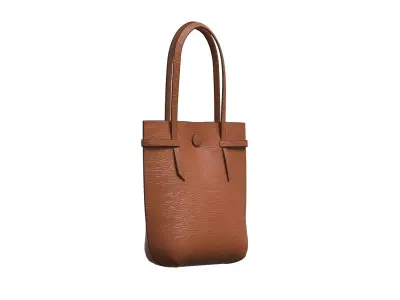 Brown Leather Shopper Bag 3D model