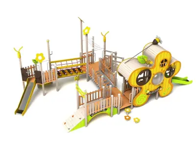 Kids outdoor commercial play structure 3D model 3D model 32