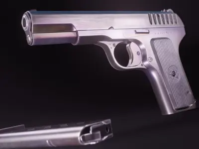 TT-33 gun Low-poly 3D model