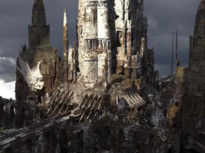 Red Angel Portal Tower Kit bash 4 3D model