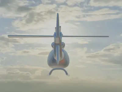low poly helicopter funny for game and animation Low-poly 3D model