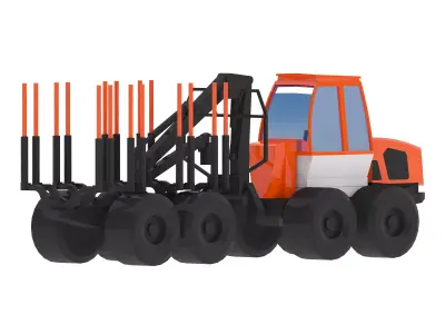 Forwarder Forestry 578 Simplified Low-poly 3D model