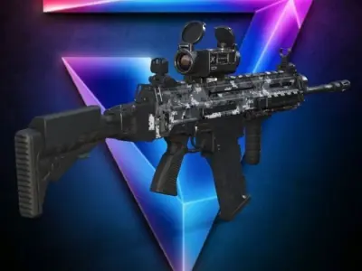 M-4 Camouflage Rifle low-poly   Low-poly 3D model