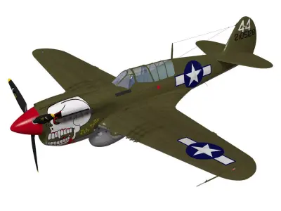 Curtiss P-40N Warhawk 3D model