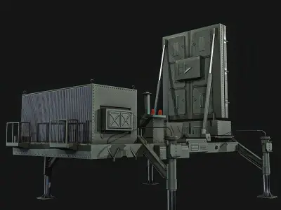 Radar military vehicle Low-poly 3D model