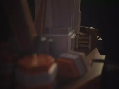 mini ship Low-poly 3D model