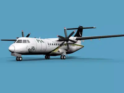 ATR  ATR-42-500 Pakistan Intl Airlines 3D model