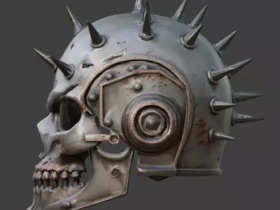 Wasteland Skull Spike Helmet 3D Model Low-poly 3D model