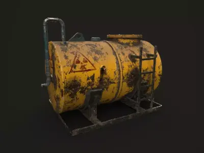 TANK CHEMICAL- OIL - High Quality Low-poly 3D model